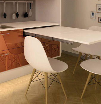 Pull-out table fitting self-supporting LUNCH For cabinet width 1200 mm