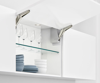 Single Door Flap Fitting Complete Set Free Flap 1.7 107° opening angle Model A grey RAL 7035 cover caps - view 3