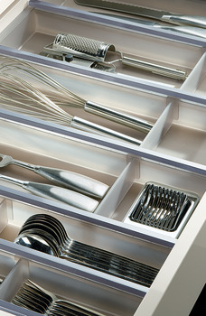 Cutlery Tray Set for Blum Tandembox Ninka Cuisio  For cabinets with 15/16 or 18/19 mm board thickness (variable soft edges) For drawer depth 500 mm for cabinet width 1000 mm frosted white - view 3