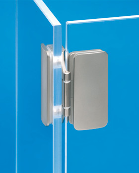 190D Glass Door Hinge ExAxle Inset Zinc Alloy/NP - view 2