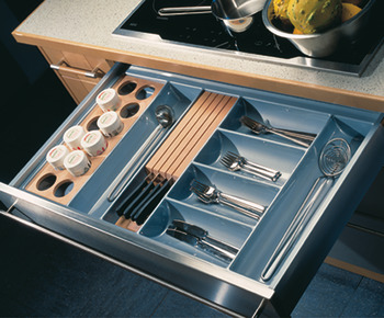 Plastic Cutlery Insert for Nominal Depth 500 mm for Cabinet Width 300-1000 mm With horizontal cutlery compartments Size 40/60 for cabinet width 400 mm - view 4