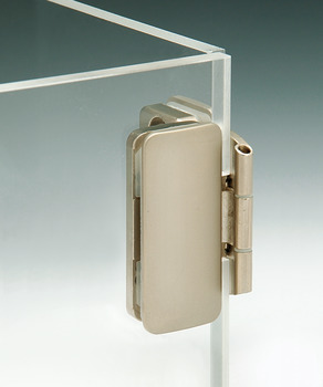 190D Glass Door Hinge ExAxle Inset Zinc Alloy/NP - view 3