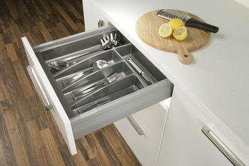 Plastic Cutlery Insert Depths 423/473 mm for Cabinet Widths 400-1000 mm Anthracite For cabinets with 18/19 mm board thickness 423 mm depth for cabinet width 900 mm - view 2