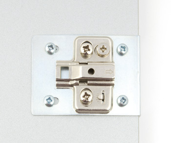 Cabinet Repair Plates for Mounting Hinge Plates with Pre-Mounted Euro Screws Bright zinc plated - view 4