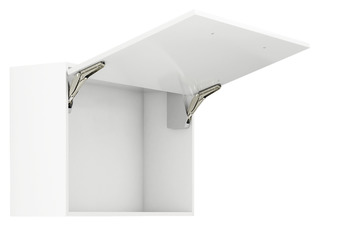 Single Door Flap Fitting Complete Set Free Flap 1.7 107° opening angle Model C grey RAL 7035 cover caps