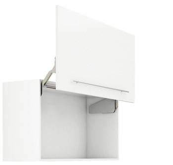 Parallel Lift Up Front Fitting for One-Piece Flaps Free Up For one-piece flaps made from wood glass or with aluminium frame Cabinet height 345-420 mm min. flap height 308 mm flap weight 2.4-4.8 kg grey - view 4