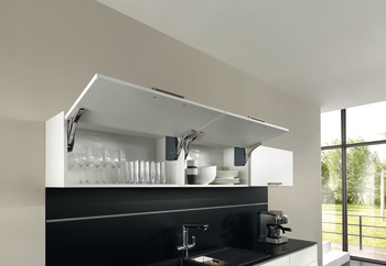 Single Door Flap Fitting Complete Set Free Flap 1.7 107° opening angle Model A anthracite cover caps