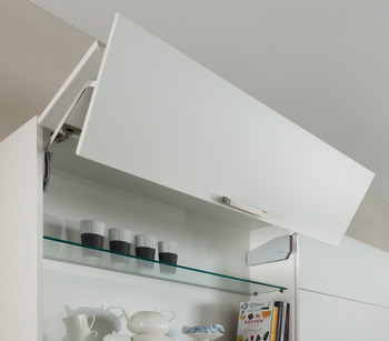 Bi-Fold Lift Up Fitting Set for 2-Piece Wooden Flaps Free Fold For cabinet height 720 mm 600 mm general door width for 6.1-10.8 kg flap weight 2 connecting hinges included grey - view 2