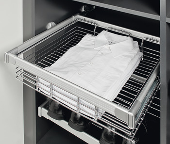 Wire Basket for Elite Soft Close Vibo For hanging onto pull-out frame Silver epoxy finish basket width 731 mm - view 2