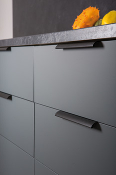 Ona Profile Handle Aluminium Bru Black 32mm Fixing Centres - view 2