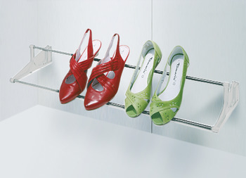 Shoe Rack Tac Width Adjustable 560-1000 mm Aluminium and plastic Silver coloured rail black side components
