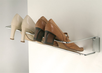 Shoe Rack Width Adjustable 480-750 mm Steel and plastic Chrome plated rail grey fixing components