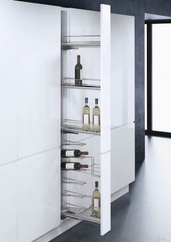 Pull Out Unit with Baskets and Wine Rack for 150 mm Cabinet VS WIRO Chrome