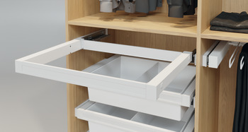 Pull Out Frame Häfele Dresscode For side panel thickness of 19 mm Width B 920 mm for cabinet width 1000 mm umber grey RAL 7022 - view 2