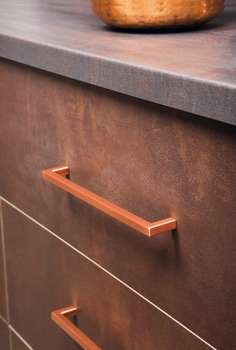 U Pull Handle Zinc Alloy Bru Copper 28.5x192mm Fixing Centres - view 2
