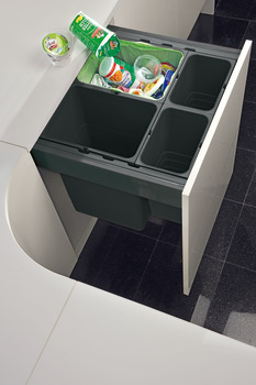 Waste Bin System for Grass Nova Pro and Häfele Matrix Box P Drawer Boxes Ninka One2Five For cabinet width 600 mm 2 x8L & 2 x 32L bins - view 3
