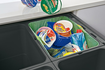 Waste Bin System for Grass Nova Pro and Häfele Matrix Box P Drawer Boxes Ninka One2Five For cabinet width 600 mm 2 x8L & 2 x 32L bins - view 5