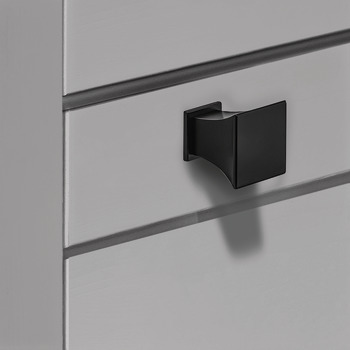 Knob with Backplate Zinc Alloy 30 x 30 mm Augusta Stainless steel effect - view 2