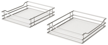 Pull Out Corner Unit Complete Set Classic Silver Linear Wire Baskets Vauth-Sagel VS COR Flex For cabinet width: 900 mm For door width: 450 mm 548.29.853