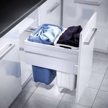 Laundry-Carrier Hailo Built-in depth 528 mm For cabinet width 500 mm 2 x 33 litres