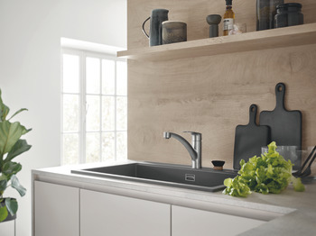 Grohe Via 30465DC0 Sg Lvr Low Tap Brushed Stainless Steel - view 5