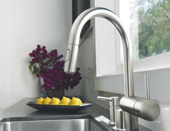 Mixer Tap Single Lever Pull Out Spray C-Spout Grohe Vento Brushed super steel Grohe model 30 438 DC0 - view 3