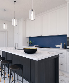 Splashback Elements Aluminium Matt Alusplash Matt Frosted flora/Midnight moon - 800 x 900 mm - view 4