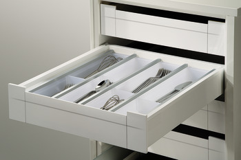 Cutlery Tray Set for Blum Tandembox Ninka Cuisio  For cabinets with 15/16 or 18/19 mm board thickness (variable soft edges) For drawer depth 500 mm for cabinet width 1000 mm frosted white - view 2