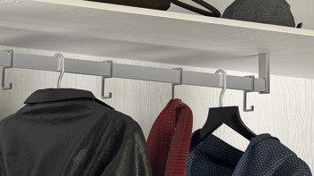 Rail Centre Support for use with Square Wardrobe Rails Matt brushed finish - view 2