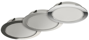 LED Downlight 12 V Ø 65 mm Rated IP20 Packed Set Loox LED 2047 Stainless steel coloured cool white 4000 K