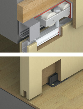 Fitting Set for Sliding Interior Doors Hawa-Junior 160/B Top hung system for low headroom doors For 1 door - view 2