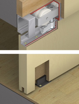 Fitting Set for Sliding Interior Doors Hawa-Junior 250/B Top hung system for low headroom doors For 1 door