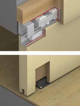 Fitting Set for Sliding Interior Doors Hawa-Junior 120/B Top hung system for low headroom doors For 1 door - view 2