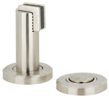 Door Holder Magnetic Height 75 mm Zinc Alloy Startec For screw fixing to wall or floor Stainless steel coloured