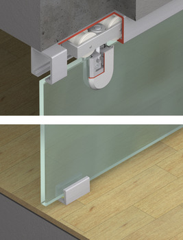 Fitting Set for Sliding Glass Interior Doors Hawa-Junior 120/GP Top hung system For 1 door - view 2