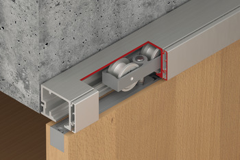 Fitting Set for Sliding Interior Doors Hawa-Junior 80/B (Modified) Top hung system for low headroom door For 1 door long bolt version - view 2