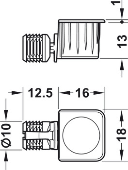 Turn Fastener Shelf Connector D15mm ZNP - view 2