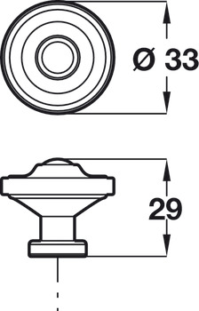 Ariel Knob Zinc Alloy Polished Chrome D33x29mm - view 2