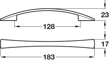 Octavia Bow Handle Zinc Alloy Polished Chrome 128mm Fixing Centres - view 3