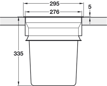 WithT Rectangle Bin D276mm 13L Plastic Black/SSS - view 2
