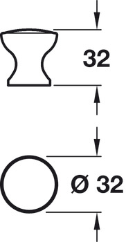 Metropolis Knob 303 SSS D32x32mm - view 2
