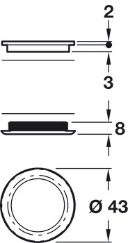 Epte Inset Handle Brs PNP D43mm - view 4