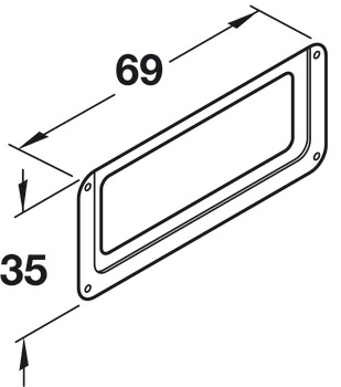 Label Frame Steel Sat Nickel Plt 69x35x2mm - view 2