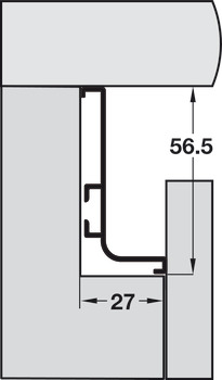 Gola System B+ Profile Hrz Dr/Drawer 4.1m Aluminium Wht - view 3