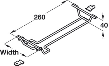 Wine Wire Glass Rack 300mm Wall SCP - view 2
