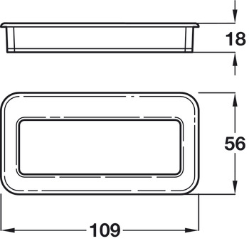 Vienne Inset Handle Zinc Alloy M.Chrome 109x56x18mm - view 3