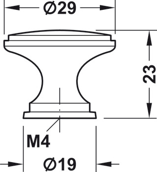 Angus Knob Zinc Alloy Matte Nickel D30x23mm - view 2