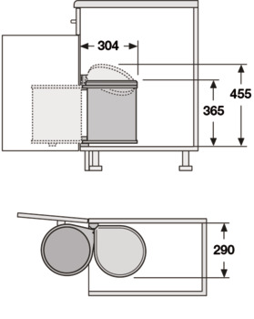 Hailo Mono SO 400 Bin Hinged 15L Stainless Steel - view 3