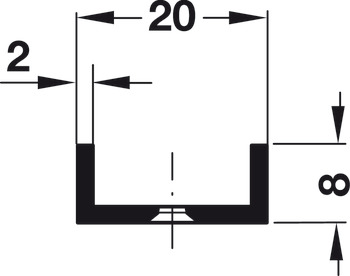 Shelf Support Strip Rectangle/SM 3.5m Aluminium Silver - view 2