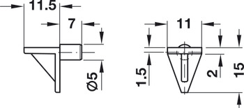 Shelf Support D5mm Groove Plug Plastic Brw - view 2